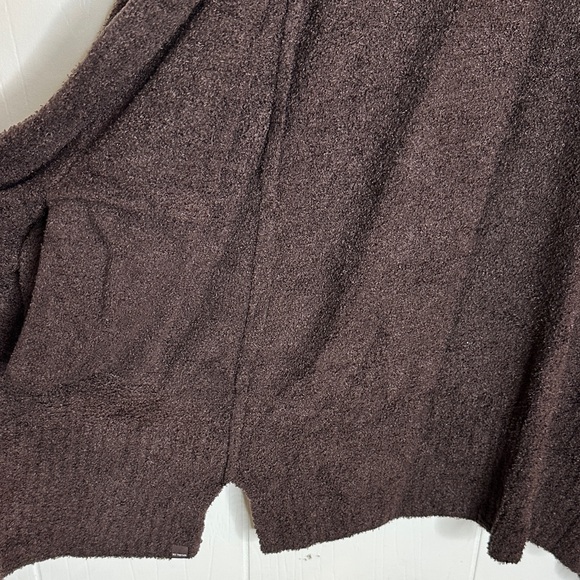 Barefoot Dreams Brown Hooded Cardigan - Picture 6 of 10